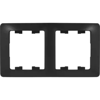 Рамка для розеток и выключателей Systeme Electric Glossa 2 поста вертикальная цвет антрацит