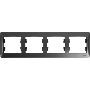 Рамка для розеток и выключателей Systeme Electric Glossa 4 поста четверная цвет графит