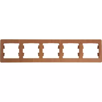 Рамка для розеток и выключателей Systeme Electric Glossa 5 постов пятерная цвет дуб