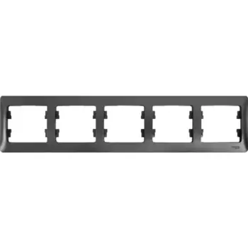 Рамка для розеток и выключателей Systeme Electric Glossa 5 постов пятерная цвет графит