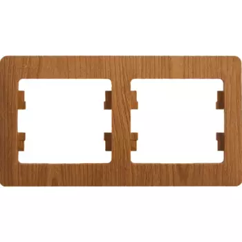 Рамка для розеток и выключателей Systeme Electric Glossa 2 поста двойная цвет дуб