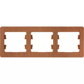 Рамка для розеток и выключателей Systeme Electric Glossa 3 поста тройная цвет дуб