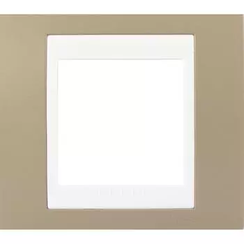 Рамка для розеток и выключателей Schneider Electric Unica 1 пост, цвет коричневый/белый