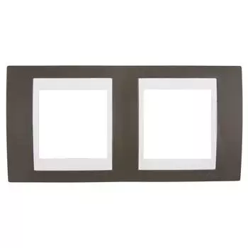 Рамка для розеток и выключателей Schneider Electric Unica 2 поста, цвет какао/белый