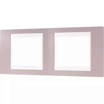 Рамка для розеток и выключателей Schneider Electric Unica 2 поста, цвет коричневый/белый