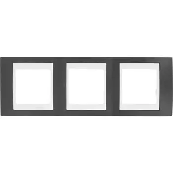 Рамка для розеток и выключателей Schneider Electric Unica 3 поста, цвет какао/бежевый