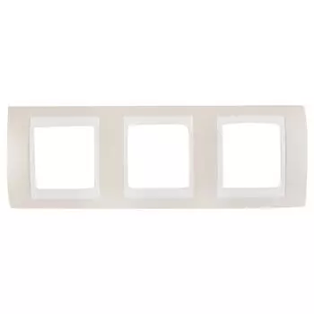 Рамка для розеток и выключателей Schneider Electric Unica 3 поста, цвет песчаный/белый