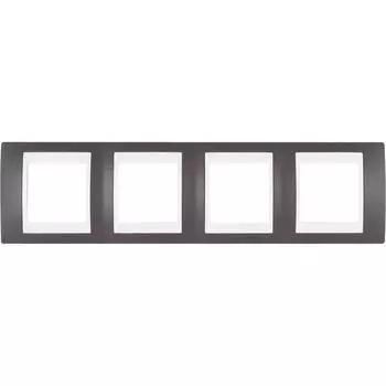 Рамка для розеток и выключателей Schneider Electric Unica 4 поста, цвет какао/бежевый