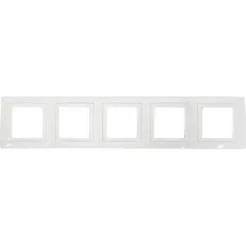 Рамка для розеток и выключателей Schneider Electric Unica 5 постов, цвет белый