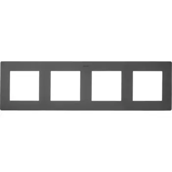 Рамка для розеток и выключателей Simon 24 4 поста цвет графит