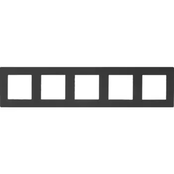 Рамка для розеток и выключателей Simon 24 5 постов цвет графит