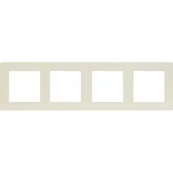 Рамка для розеток и выключателей Simon 24 4 поста цвет слоновая кость