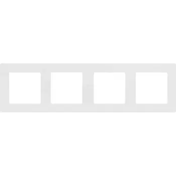 Рамка для розеток и выключателей Simon 24 4 поста цвет белый