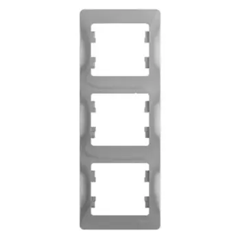 Рамка для розеток и выключателей Systeme Electric Glossa 3 поста цвет алюминий