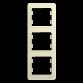 Рамка для розеток и выключателей Systeme Electric Glossa 3 поста цвет бежевый