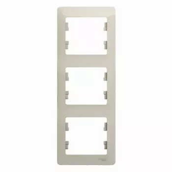 Рамка для розеток и выключателей Systeme Electric Glossa 3 поста цвет молочный