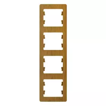 Рамка для розеток и выключателей Systeme Electric Glossa 4 поста цвет дуб