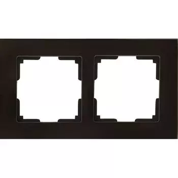Рамка для розеток и выключателей Werkel Favorit 2 поста стекло цвет коричневый