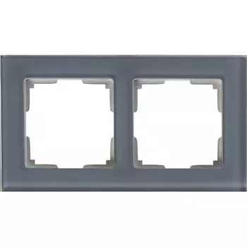 Рамка для розеток и выключателей Werkel Favorit 2 поста стекло цвет серый