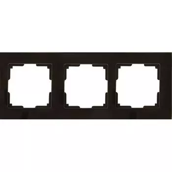 Рамка для розеток и выключателей Werkel Favorit 3 поста стекло цвет коричневый