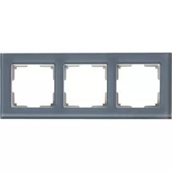 Рамка для розеток и выключателей Werkel Favorit 3 поста стекло цвет серый