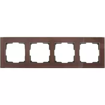 Рамка для розеток и выключателей Werkel Favorit 4 поста стекло цвет коричневый