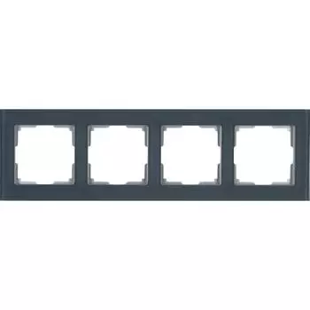 Рамка для розеток и выключателей Werkel Favorit 4 поста стекло цвет серый
