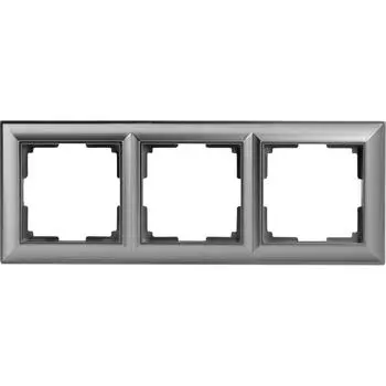 Рамка для розеток и выключателей Werkel Fiore 3 поста, цвет серебряный