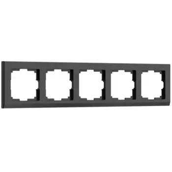 Рамка для розеток и выключателей Werkel Stark 5 постов цвет черный