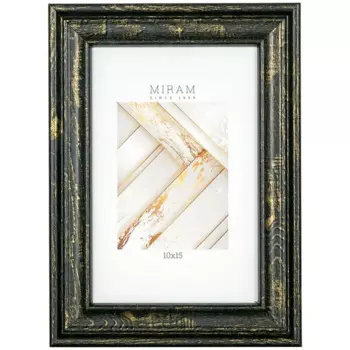 Рамка Мирам 10x15 см пластик цвет черное золото