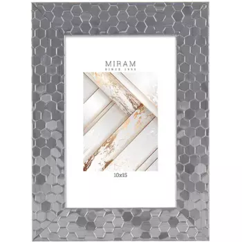 Рамка Мирам 10x15 см пластик цвет серебро