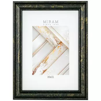 Рамка Мирам 15x21 см пластик цвет черное золото