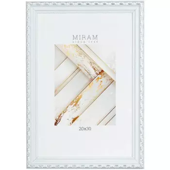 Рамка Мирам 20x30 см пластик цвет белый