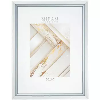 Рамка Мирам 30x40 см пластик цвет бело-серый