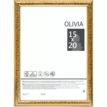 Рамка Olivia 15x20 см пластик цвет золото