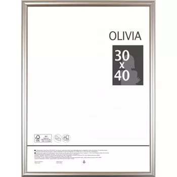 Рамка Olivia 30x40 см пластик цвет серебро