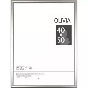 Рамка Olivia, 40x50 см, пластик, цвет серебро