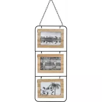 Рамка Smile, 22x52 см, металл, цвет черный/коричневый