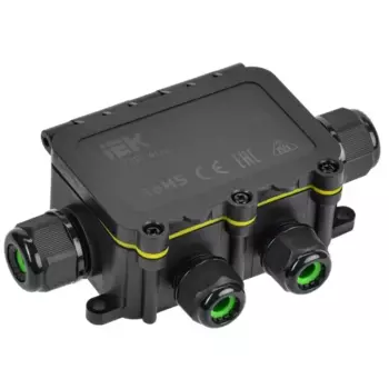 Распределительная коробка открытая IEK WTP-405 13.9x10.1 мм 6 вводов IP68 цвет черный