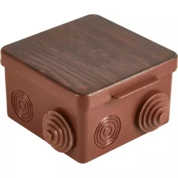 Распределительная коробка открытая TDM 80x80x50 мм 7 вводов IP54 цвет венге