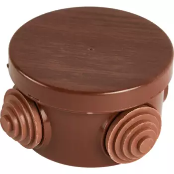 Распределительная коробка открытая TDM D65x40 мм 4 ввода IP54 цвет венге