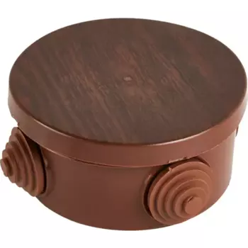 Распределительная коробка открытая TDM D85x40 мм 4 ввода IP54 цвет венге