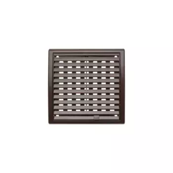 Решетка вентиляционная со шторкой Equation 150x150 мм пластик цвет коричневый
