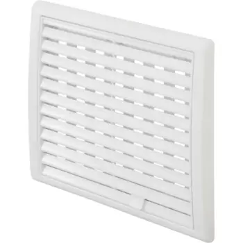 Решётка вентиляционная со шторкой Equation 150x150 мм полистирол цвет белый