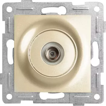 Розетка антенная встраиваемая Gusi Electric без заземления цвет шампань
