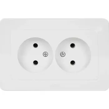 Розетка двойная Hegel цвет белый