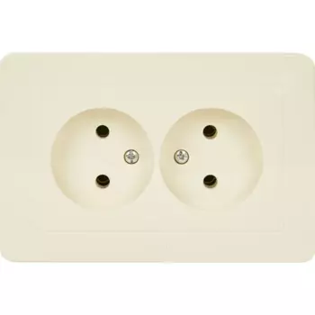 Розетка двойная Hegel цвет слоновая кость