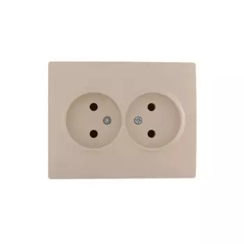 Розетка двойная Lezard Karina без заземления цвет кремовый
