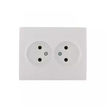 Розетка двойная Lezard Karina без заземления цвет белый