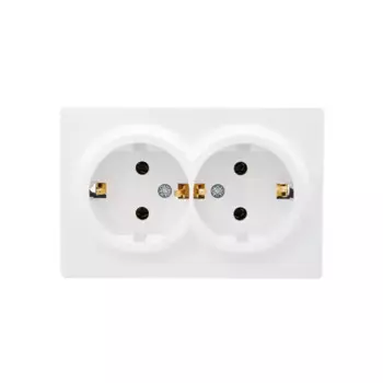 Розетка двойная Lezard Leto с заземлением цвет белый